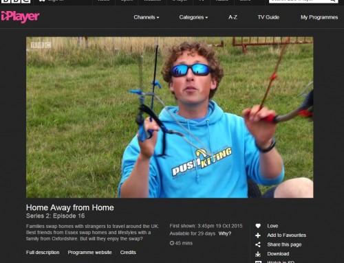 Kite Buggy Lesson on Home Away From Home on BBC1