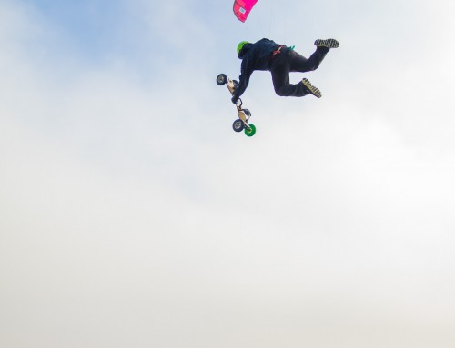 Kite land boarding Board offs rotations and inverts photos