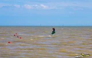 David Ursell flying on the hydrofoil uk rider